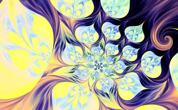 Abstracte Fractal Patronen Vormen Dynamisch Stromende Natuurlijke Vormen Bloemen Spiralen — Stockfoto