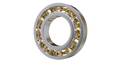  Bilya yatakları üzerinde beyaz izole arka plan 3d