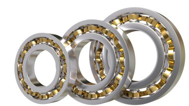 üç beyaz izole bilye arka plan 3d