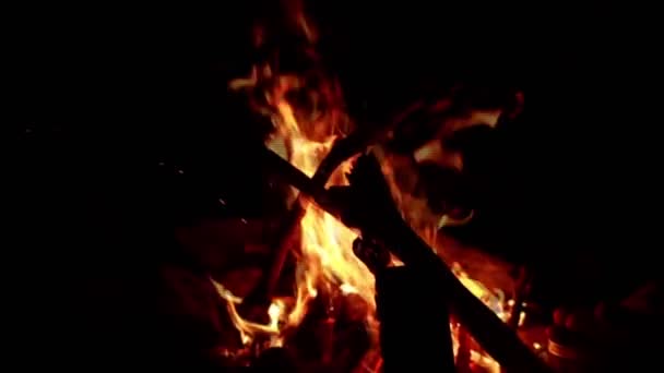 Fogata fogata fuego — Vídeo de stock