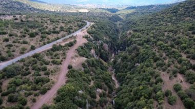 Yunanistan 'da yer alan dik bir dağ bölgesi boyunca uzanan çalılar, otlar ve küçük ağaçlarla kaplı kayalık bir vadi, Avrupa' nın uzak bölgelerinden nehre ulaşan sıcak Akdeniz ışığını gösteriyor..