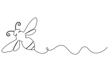 Minimalist, sürekli uçan bir arı böceğinin çizimi.