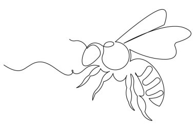 Basit arı kesintisiz çizgisi modern minimalist böcek tasarımı