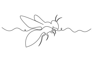 Arılar minimalist taslak çizerek sürekli bir çizgi çizerler.