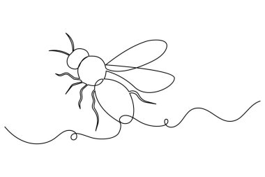 Minimalist, sürekli uçan bir arı böceğinin çizimi.