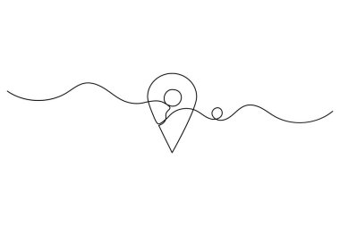 Döndürme yolu ile bir konum pin simgesinin sürekli bir çizgi çizimi