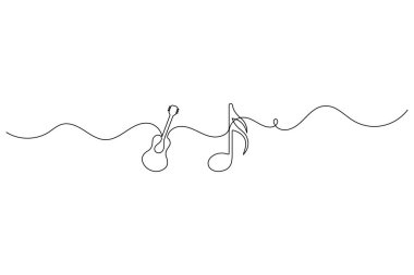 Müzik notaları çağdaş asgari illüstrasyonun sürekli çizimi