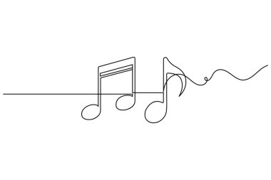 Müzik notaları sanatsal bir satır basit bir taslak çizimi