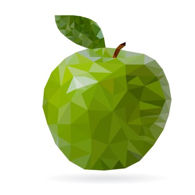 Vektör üçgen büyük parlak yeşil elma