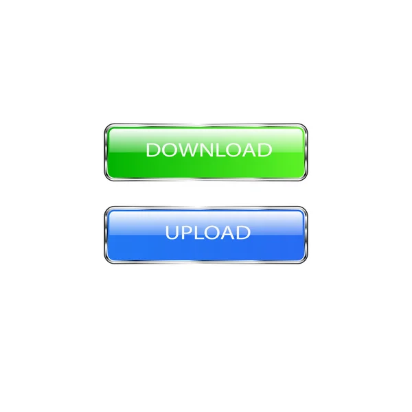 Vektor-Buttons für das Web herunterladen und hochladen — Stockvektor