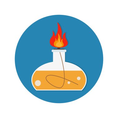 Laboratuvar tüpü simgesi. kimyasal yazıcı. Kimyagerler bilim adamı ekipman