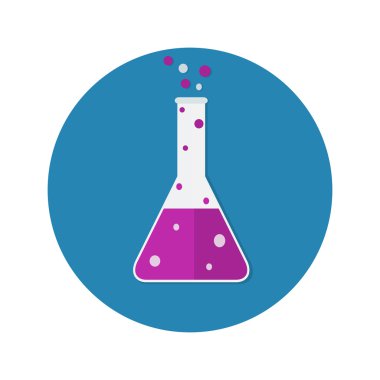 Laboratuvar tüpü simgesi. Kimyagerler bilim adamı ekipman