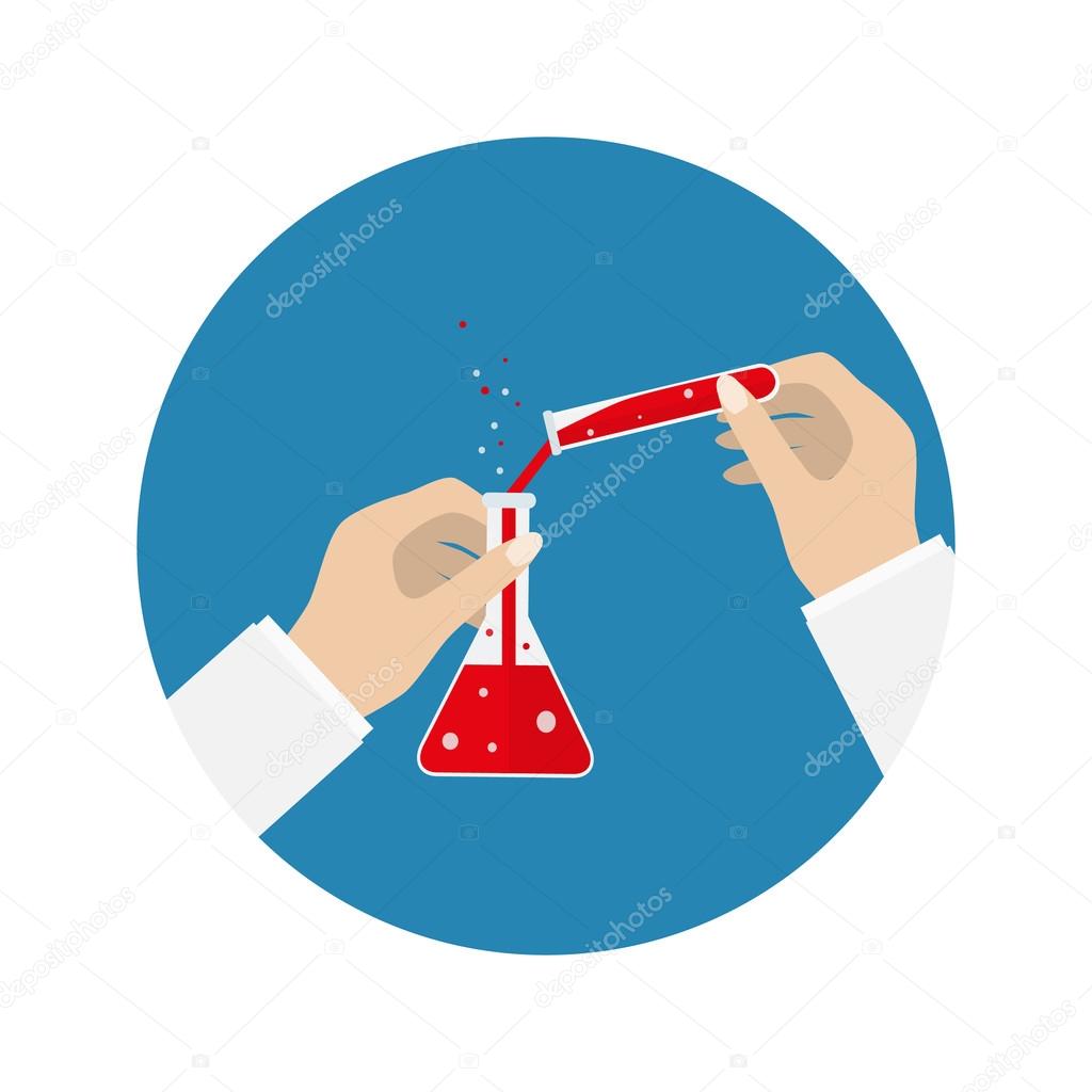 Lab tube icon. Chemists scientist equipment Stock Vector Image by