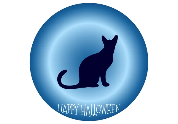 Fröhliche Halloween-Ikone beängstigend auf blauem Hintergrund — Stockvektor