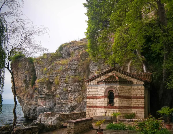 Kuzey Makedonya Nın Ohri Kentinde Kutsal Tanrı Nın Annesi Kilisesi — Stok fotoğraf
