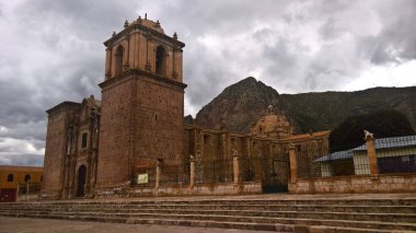 Exterior view to Iglesia de Santa Isabel de Pucara at Puno, Peru clipart