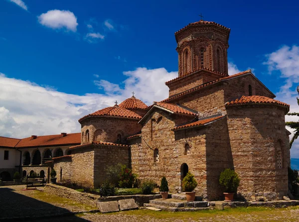 Vista al monasterio de Saint Naum, Ohrid, Macedonia del Norte — Foto de Stock