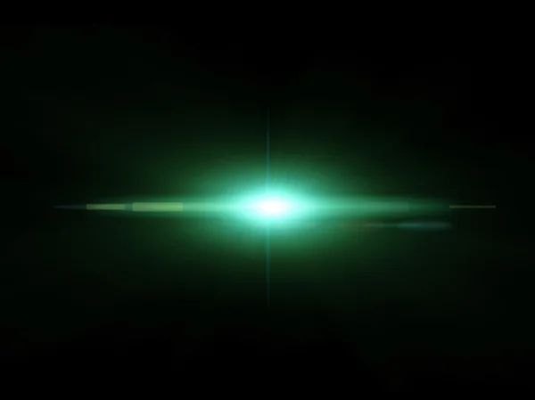 Grüner anamorpher Lichteffekt vor dunklem Hintergrund — Stockfoto