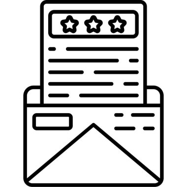 Beyaz Arkaplanda Geri bildirim E- posta Simgesi İzole Edildi