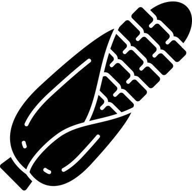 Mısır Sapığı simgesi. Kabuklu mısır koçanı çizimi..