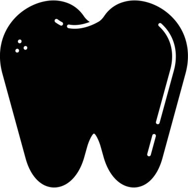 Diş Sağlığını temsil eden siyah diş sembolü