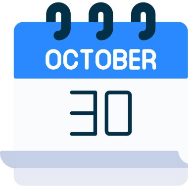 30 Ekim takvim simgesi, vektör illüstrasyonu