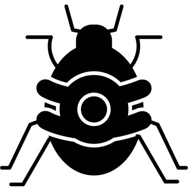 Farklı özelliklere sahip bir böceğin siyah beyaz çizimi