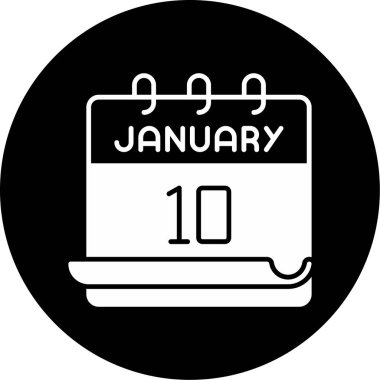 January 10 calendar icon design. Meeting appointment time. Event schedule date. Flat vector illustration.