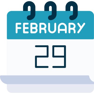 29 Şubat takvim simgesi tasarımı, vektör illüstrasyonu