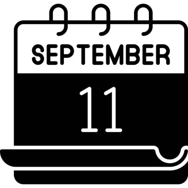 11 Eylül. Takvim simgesinin vektör illüstrasyonu