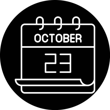 23 Ekim takvim simgesi, vektör illüstrasyonu