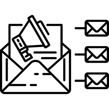 E- posta Listesi Bina Simgesi Beyaz Arkaplanda İzole Edildi
