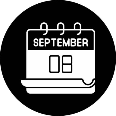 08 Eylül. Takvim simgesinin vektör illüstrasyonu