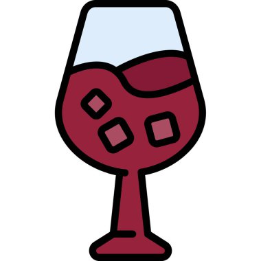 Basit şarap ikonu vektör illüstrasyonu