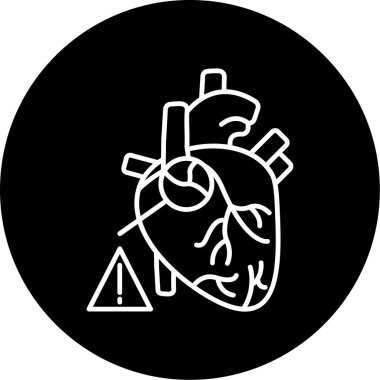 Mitral kapakçık simgesi. Bir insan kalbinin çizimi.