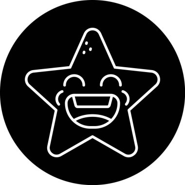 Çemberin İçinde Gülümseyen Yıldız Emoji