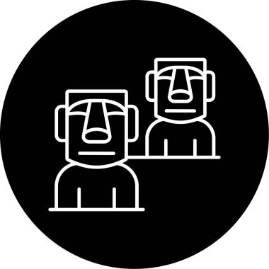 Rapa Nui Ulusal Parkı 'ndan iki moai heykeli.