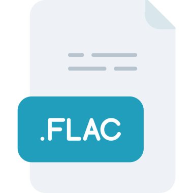 FLAC dosya biçimi simgesi, vektör illüstrasyonu