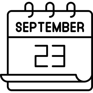 23 Eylül. Takvim simgesinin vektör illüstrasyonu