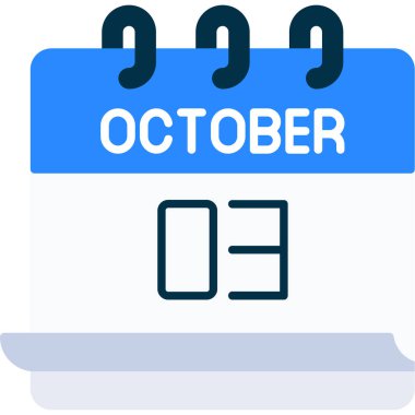 03 Ekim takvim simgesi, vektör illüstrasyonu