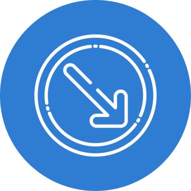 Sağ Aşağı Okun Kabartma Simgesi, Beyaz Arkaplan Üzerine İzole Web Resimleri