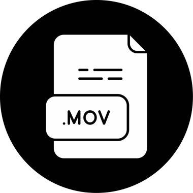 mov dosya biçimi simgesi, vektör illüstrasyonu