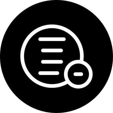 Çizgileri ve dairesel elementleri olan siyah beyaz menü simgesi