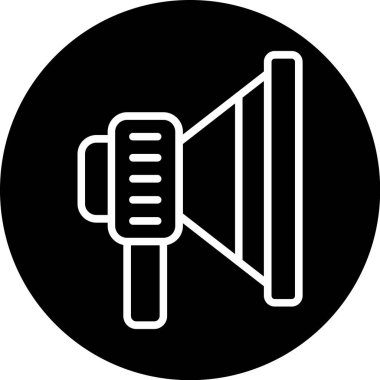 Hoparlörlerin siyah beyaz simgesi ve içinden ses dalgaları yayılıyor.