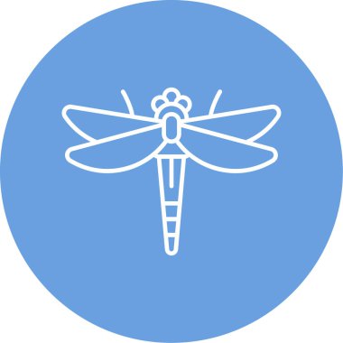Damselfly böceği düz simgesi, vektör, illüstrasyon