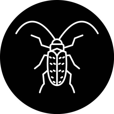 Longhorn Böcek Simgesi Beyaz Arkaplanda İzole Edildi