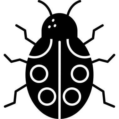 Simetrik özellikleri olan bir böceğin siyah ve beyaz çizimi