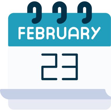 Takvim sayfasının Şubat ve tarih gösterimi