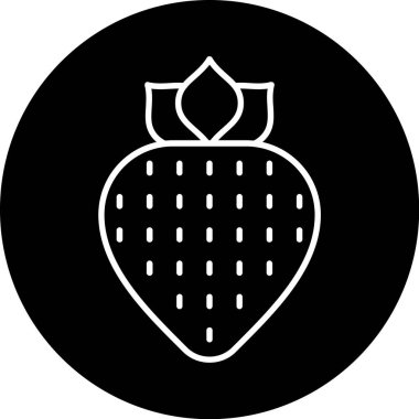 Siyah arkaplanda ayrıntılı deseni olan bir çileğin ana hatları