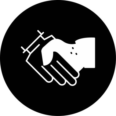 El sıkışma vektörü düz simge çizimi